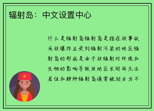 辐射岛：中文设置中心